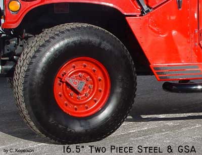 16.5" 2 piece steel hummer wheel