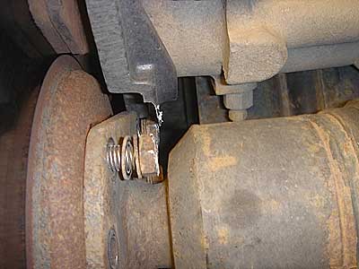 Half shaft bolt backed out can destroy your brakes